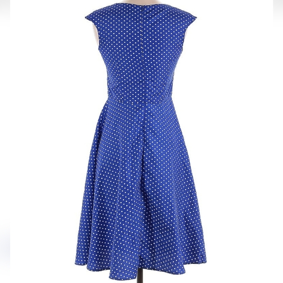 Blue Polka Dot Dress Size SMALL - Picture 2 of 3